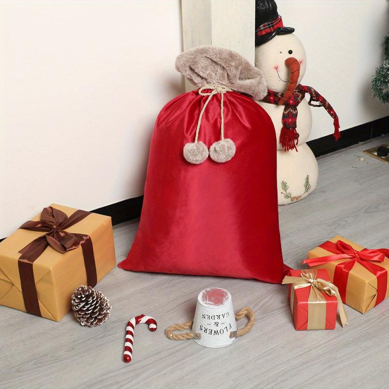 Christmas High Reusable Decoration Bag Large Capacity Velvet Plush