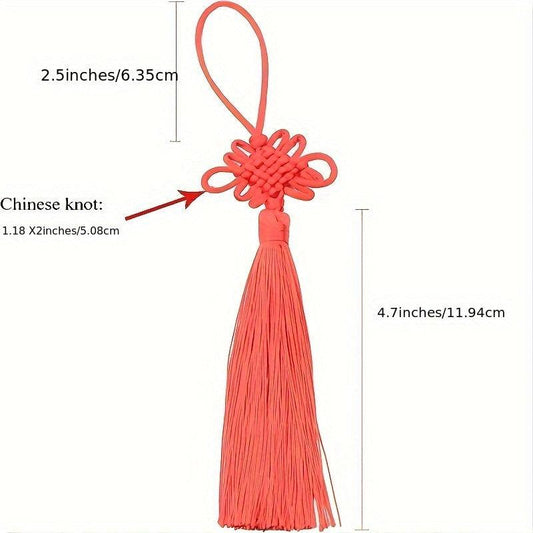 4 Pieces Red Chinese Knot Year Decoration Hanging Pendants