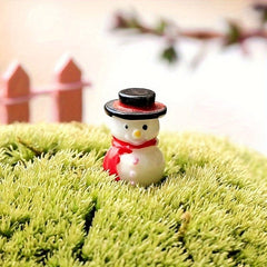 10pcs Resin Snowman Figurines for Christmas Decorations