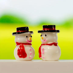 10pcs Resin Snowman Figurines for Christmas Decorations