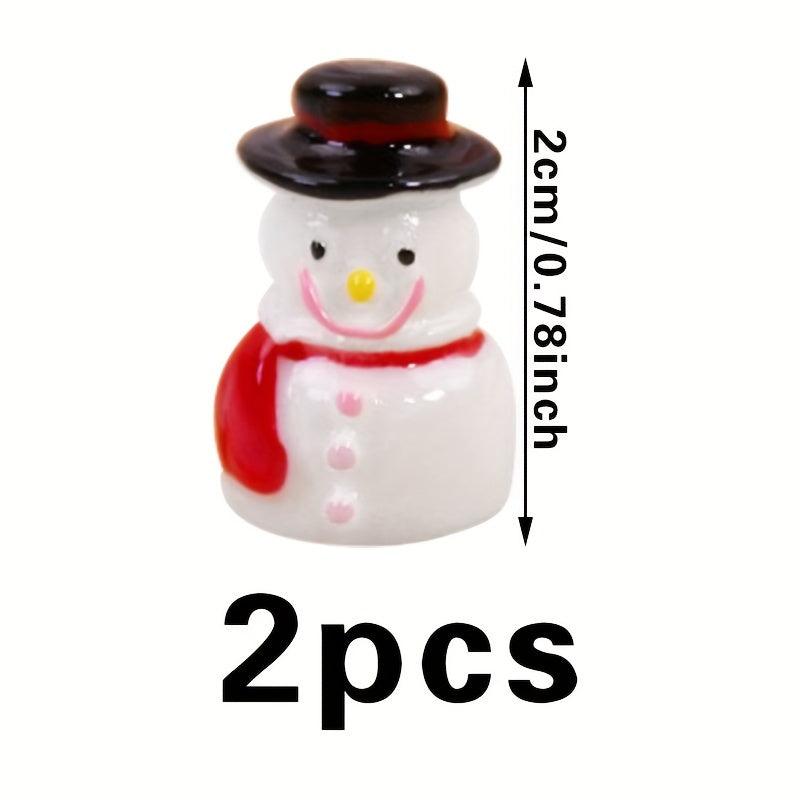 10pcs Resin Snowman Figurines for Christmas Decorations