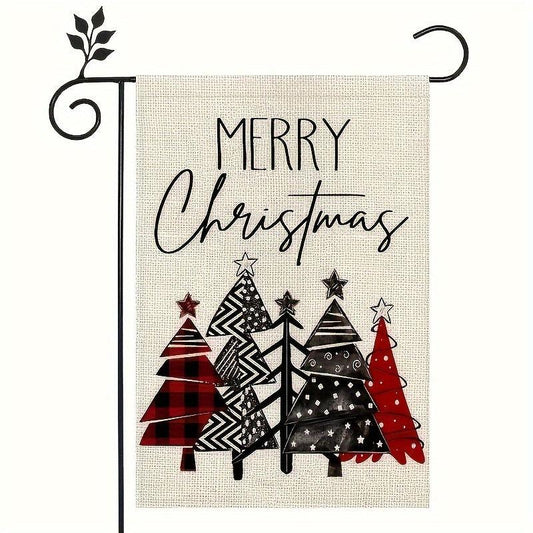 Christmas Garden Flag Red 30 48 45 72 Double Sided Vertical Rustic Winter