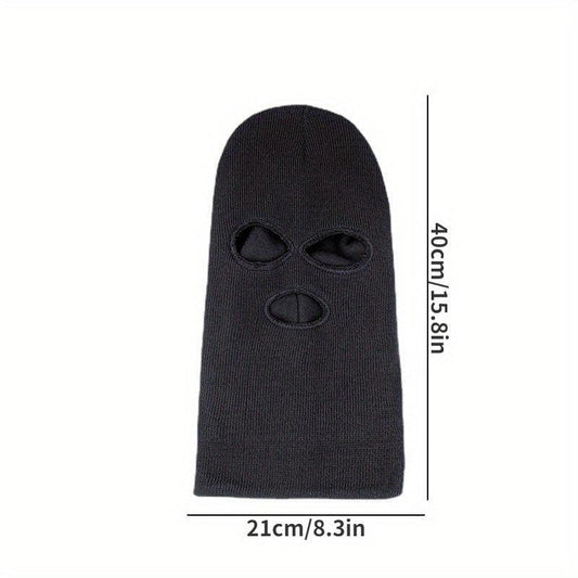 Warm Three-hole Ski Hat With Fleece Ear protection Knitted Hat