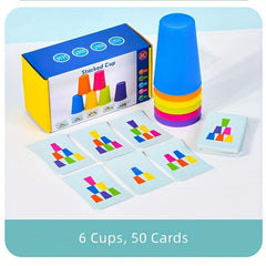Fast Stacking Cups Game with Challenge Cards