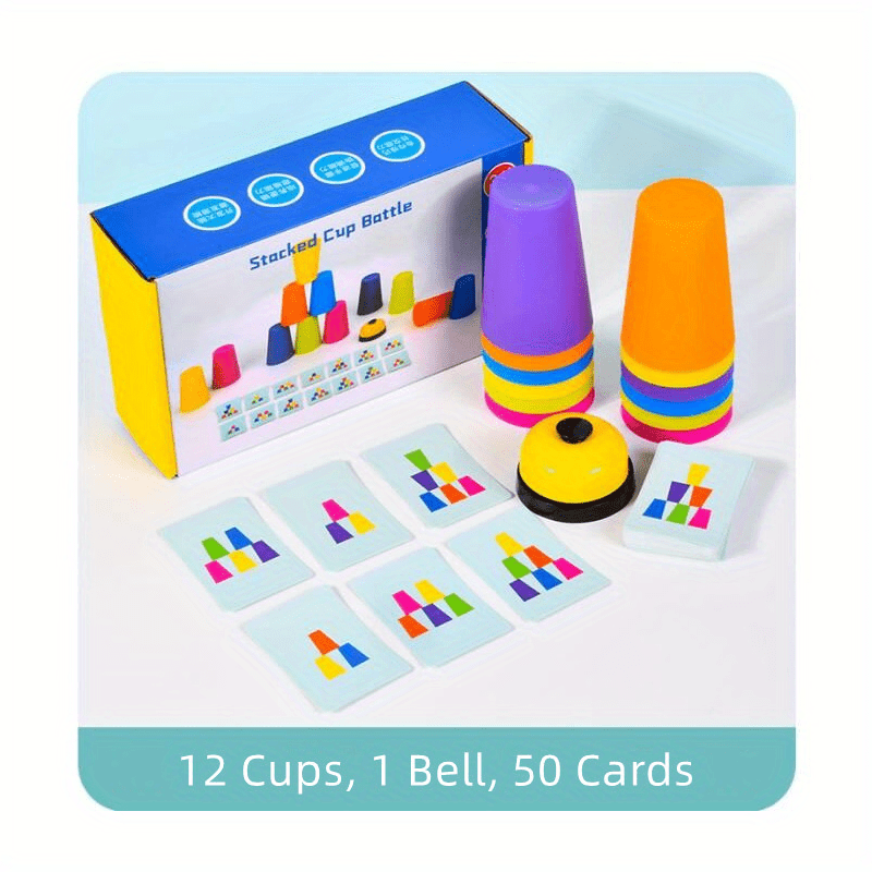 Fast Stacking Cups Game with Challenge Cards