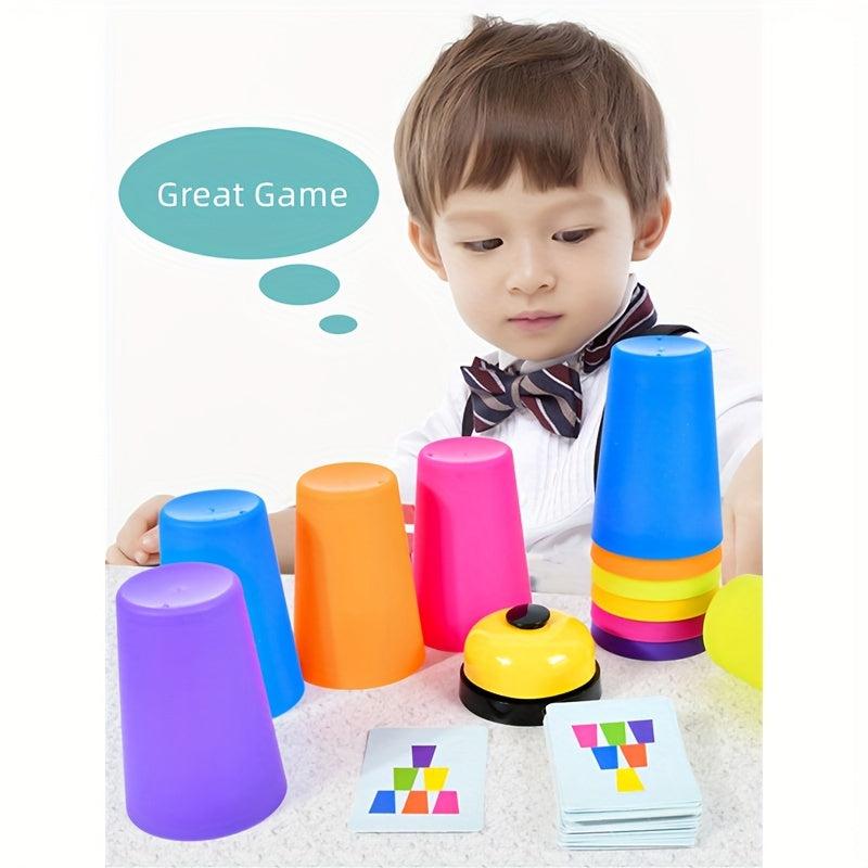 Fast Stacking Cups Game with Challenge Cards