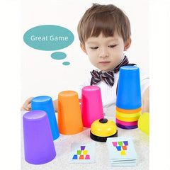 Fast Stacking Cups Game with Challenge Cards