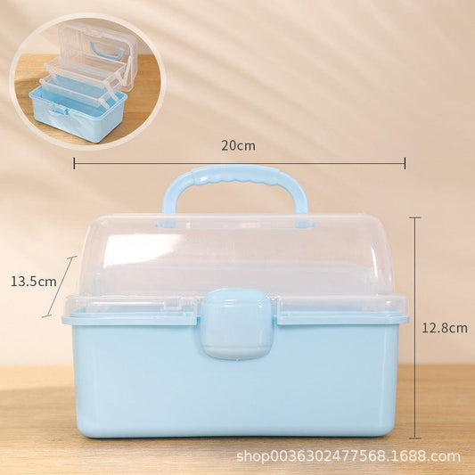 Small 3-Layer Foldable Storage Box Portable Medicine Box