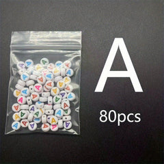 Acrylic Colorful Letter Beads Set DIY Handcraft Bracelet Jewelry