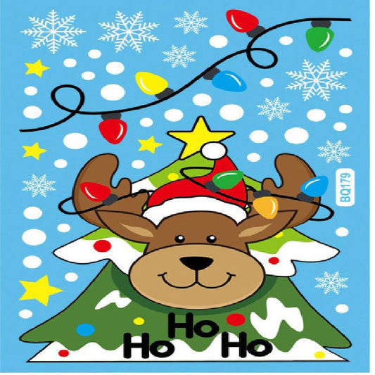 Christmas Decoration Glass Stickers Snowman Reindeer Candy Man