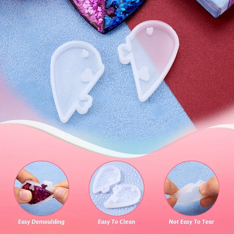 Heart Shaped Silicone Mold Set for DIY Keychain or Jewelry Making