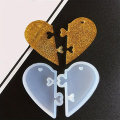 Heart Shaped Silicone Mold Set for DIY Keychain or Jewelry Making