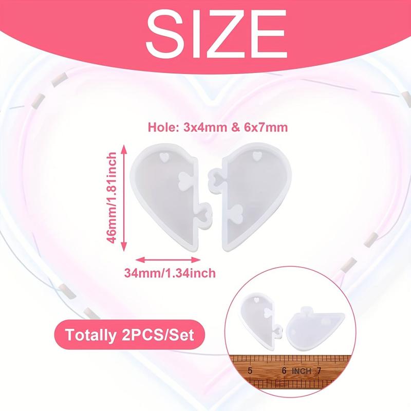 Heart Shaped Silicone Mold Set for DIY Keychain or Jewelry Making