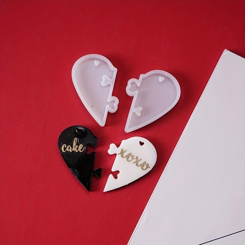 Heart Shaped Silicone Mold Set for DIY Keychain or Jewelry Making