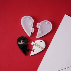 Heart Shaped Silicone Mold Set for DIY Keychain or Jewelry Making