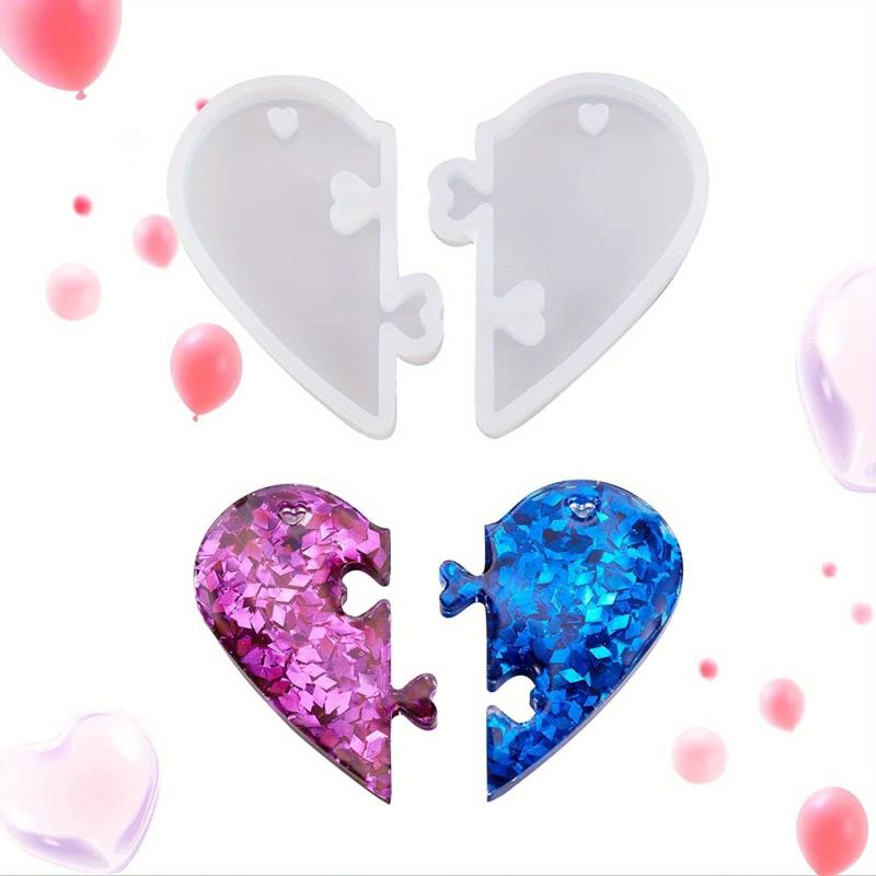 Heart Shaped Silicone Mold Set for DIY Keychain or Jewelry Making