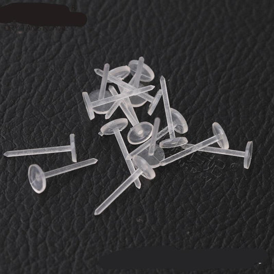 Clear Plastic Ear Studs Earring Accessories Flat Pins