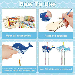 DIY Fish Wind Chime Craft Kit for Kids - Wooden Arts and Crafts
