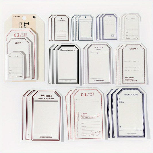 30pcs Vintage Memo Paper Stickers Retro Text Writable DIY Decoration Materials