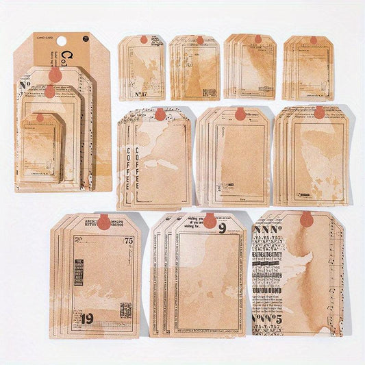 30pcs Vintage Memo Paper Stickers Retro Text Writable DIY Decoration Materials