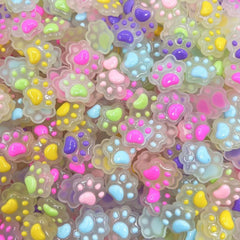 Luminous Cat Paw Resin Accessories Water Cup Stationery Mobile Phone Case DIY