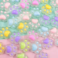 Luminous Cat Paw Resin Accessories Water Cup Stationery Mobile Phone Case DIY
