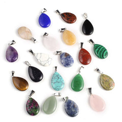 10pcs Natural Stone Drop Pendant Set for Jewelry Making DIY Necklace