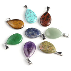 10pcs Natural Stone Drop Pendant Set for Jewelry Making DIY Necklace