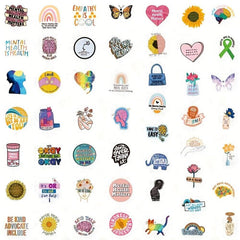 50Pcs Mental Health Motivation Stickers, Waterproof Decorative DIY Stickers