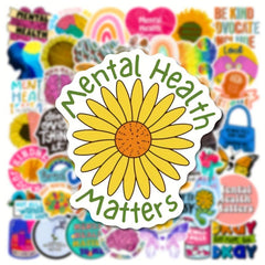 50Pcs Mental Health Motivation Stickers, Waterproof Decorative DIY Stickers