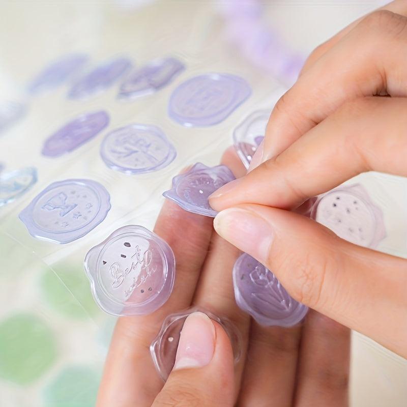 Transparent Fire Paint Seal Sticker for Journal Decoration