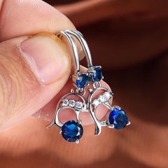 Pink Dolphin Zircon Drop Earrings Ear Jewelry