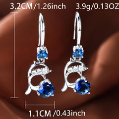 Pink Dolphin Zircon Drop Earrings Ear Jewelry