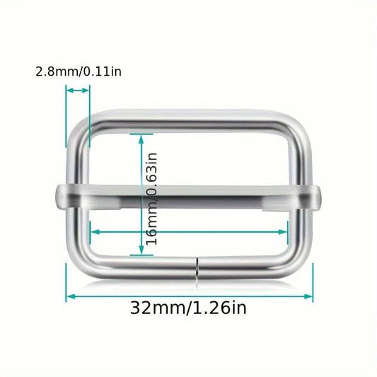 20pcs Metal Triangle Slide Rectangle Slider Webbing for Bag Purse Making