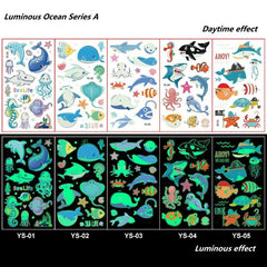 5pcs Marine Animal Tattoo Stickers Waterproof Temporary Stickers