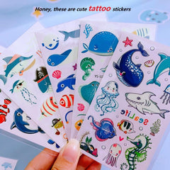 5pcs Marine Animal Tattoo Stickers Waterproof Temporary Stickers
