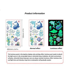 5pcs Marine Animal Tattoo Stickers Waterproof Temporary Stickers