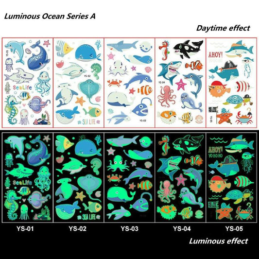 5pcs Marine Animal Tattoo Stickers Waterproof Temporary Stickers