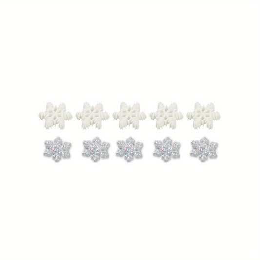Christmas Resin Snowflake Ornaments - Glitter Snowflakes for DIY Crafts