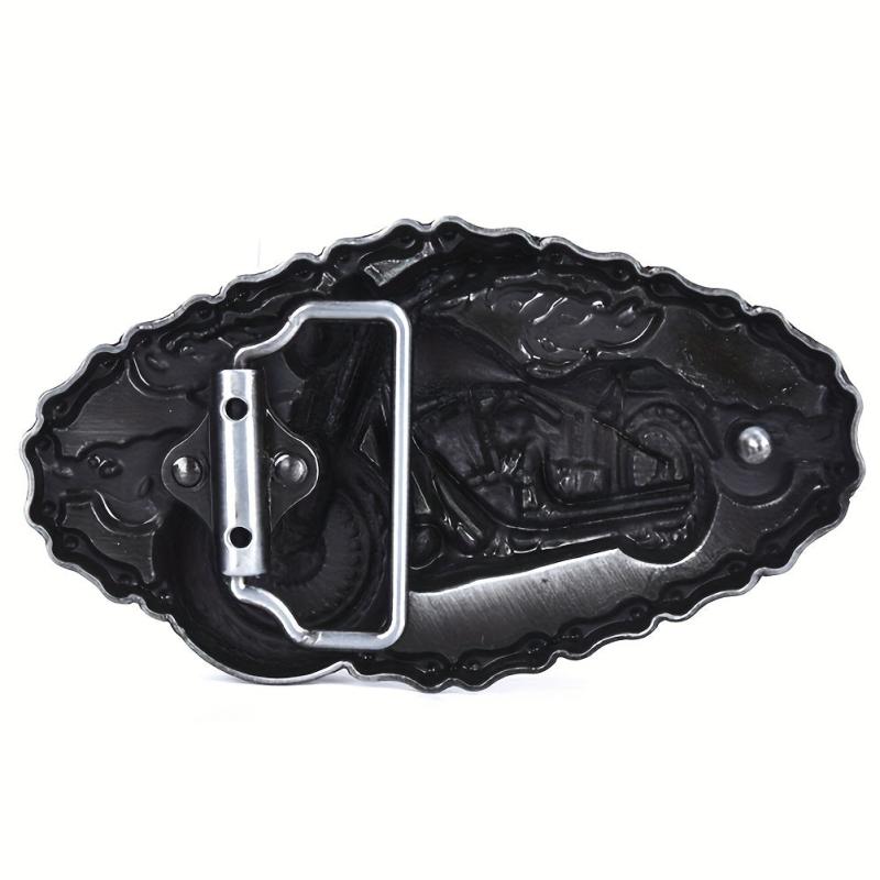 Punk Metal Belt Buckle with Vintage Motorcycle Pattern