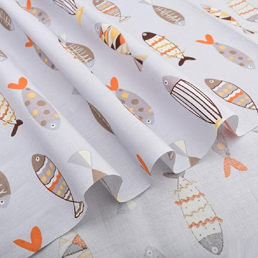 Cotton Cartoon Print Fabric Hand Patchwork 6 Pieces Twill Fabric