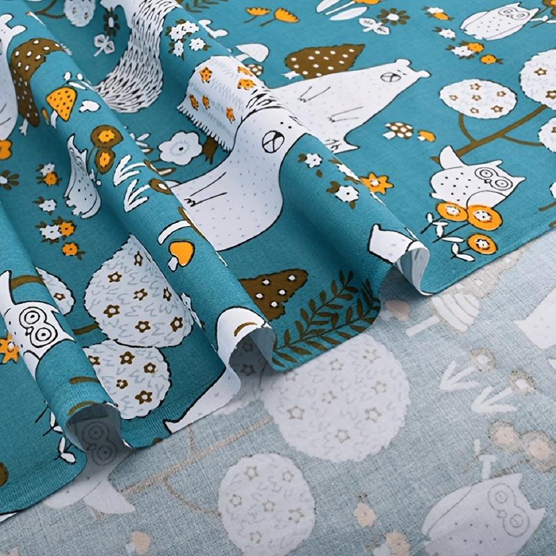 Cotton Cartoon Print Fabric Hand Patchwork 6 Pieces Twill Fabric