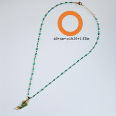 Handcrafted Emerald Green Koi Fish Pendant Necklace