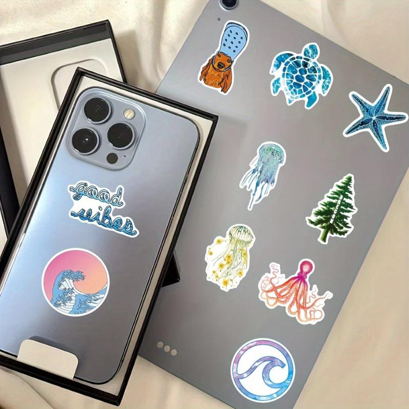 50pcs Sand Camping Stickers Pack Waterproof Travel Wildlife Stickers