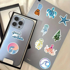 50pcs Sand Camping Stickers Pack Waterproof Travel Wildlife Stickers