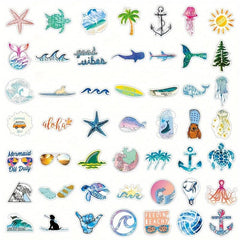 50pcs Sand Camping Stickers Pack Waterproof Travel Wildlife Stickers