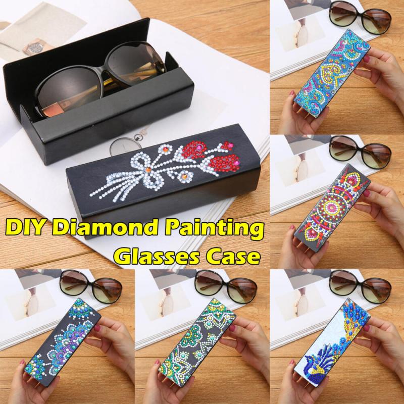 DIY 5D Diamond Painting Glasses Box Embroidery Kit 16x5x3 - 1pc