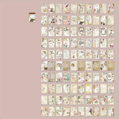 100PCS Vintage Floral Scrapbooking Paper DIY Collage Projects