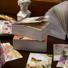 100PCS Vintage Floral Scrapbooking Paper DIY Collage Projects