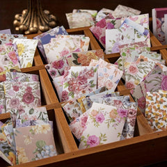 100PCS Vintage Floral Scrapbooking Paper DIY Collage Projects